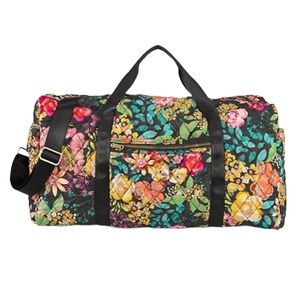 Johnny Was Camilla Floral Print Quilted Travel Carry On Duffle Duffel Bag
